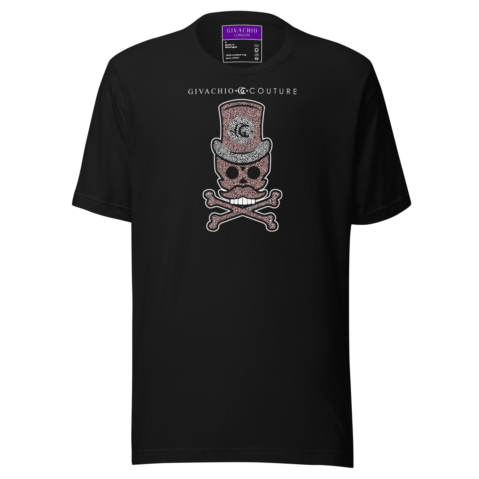 Bone Pink Skull T-Shirt | Givachio | Designer T-Shirts | Clothing | UK London Edinburgh Glasgow