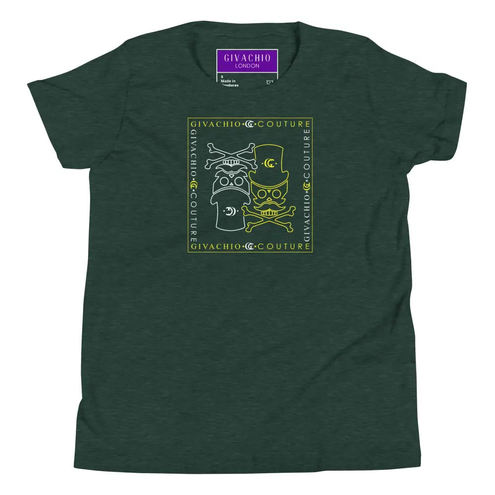 Atomic Skull Youth T-Shirt - Heather Forest / S