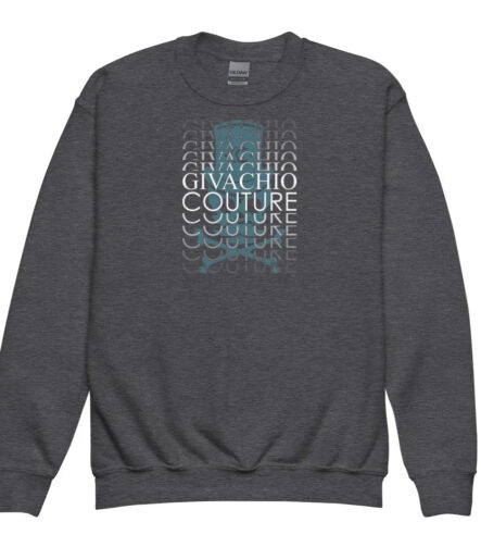 Black Casual Skull knot Youth Sweatshirt - Dark Heather / XS