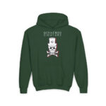 Black Cherry Skull Youth Hoodie - S / Forest Green - Kids clothes