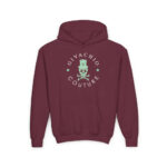 Black Glory Skull Youth Hoodie - S / Maroon - Kids clothes