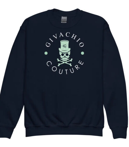 Black Glory Skull Youth Sweatshirt - Navy / XS
