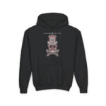 Bone Pink Skull Youth Hoodie - S / Black - Kids clothes