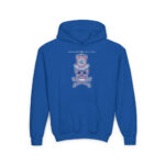 Bone Pink Skull Youth Hoodie - S / Royal - Kids clothes
