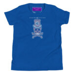 Bone Pink Skull Youth T-Shirt - True Royal / S