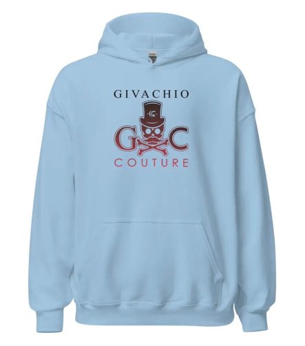 Crimson Hues Skull Hoodie - Light Blue / S