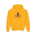 Crimson Hues Skull Youth Hoodie - S / Gold - Kids clothes