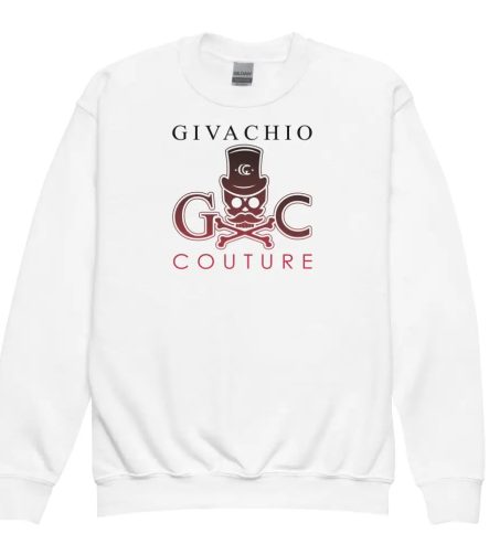Crimson Hues Skull Youth Sweatshirt - White / XS