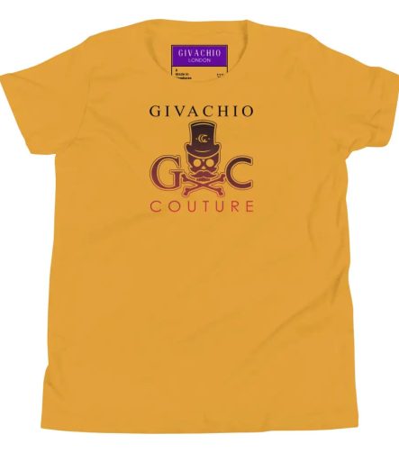 Crimson Hues Skull Youth T-Shirt - Mustard / S
