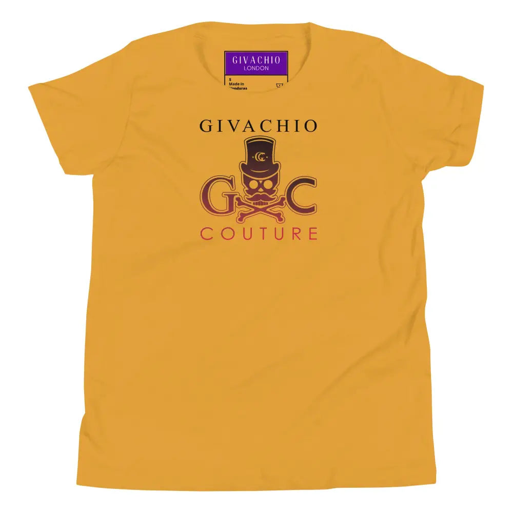 Crimson Hues Skull Youth T-Shirt - Mustard / S