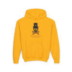 Deep Black Skull Youth Hoodie - S / Gold - Kids clothes