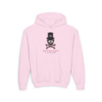 Deep Black Skull Youth Hoodie - S / Light Pink - Kids clothes