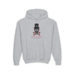 Deep Black Skull Youth Hoodie - S / Sport Grey - Kids clothes