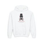 Deep Black Skull Youth Hoodie - S / White - Kids clothes