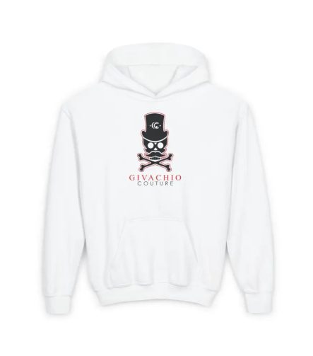 Deep Black Skull Youth Hoodie - S / White - Kids clothes