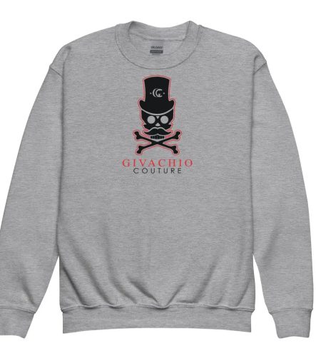 Deep Black Skull Youth Sweatshirt - Sport Grey / XS