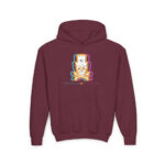 Facit Skull Youth Hoodie - S / Maroon - Kids clothes