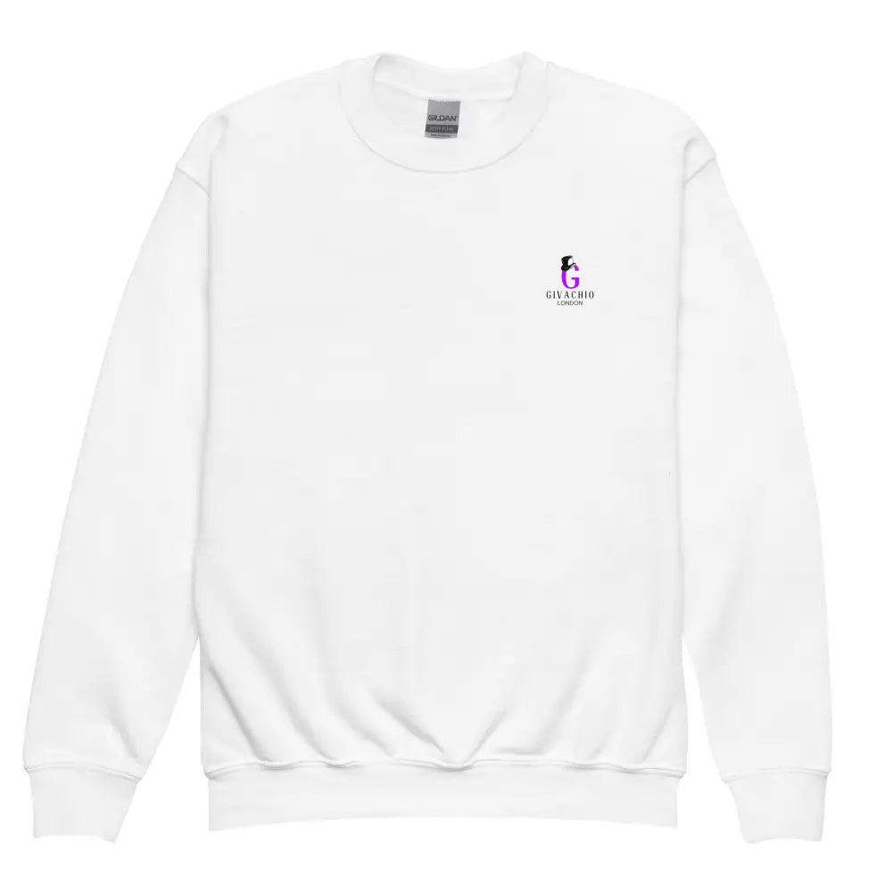 g-swish-hat-purple-youth-sweatshirt-white-xs-707 G Swish Hat Purple Youth Sweatshirt - White / XS