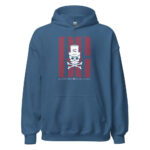 Ghost White Skull Hoodie - Indigo Blue / S