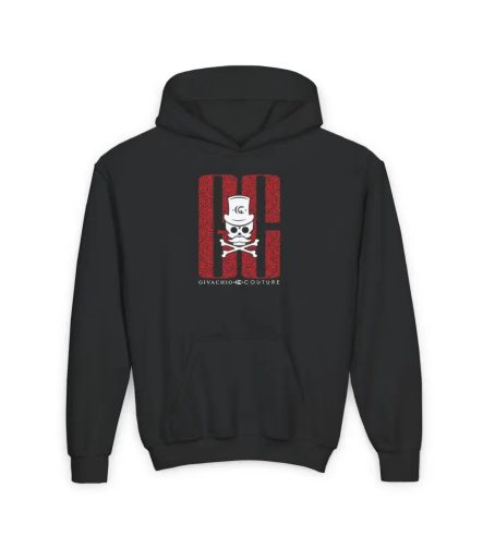 Ghost White Skull Youth Hoodie - S / Black - Kids clothes