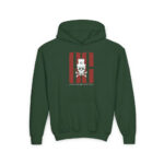 Ghost White Skull Youth Hoodie - S / Forest Green - Kids clothes