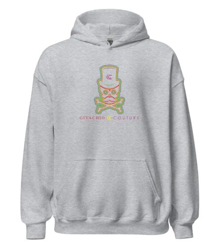 Green Aura Skull Hoodie - Sport Grey / S