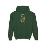 Green Aura Skull Youth Hoodie - S / Forest - Kids clothes