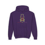 Green Aura Skull Youth Hoodie - S / Purple - Kids clothes