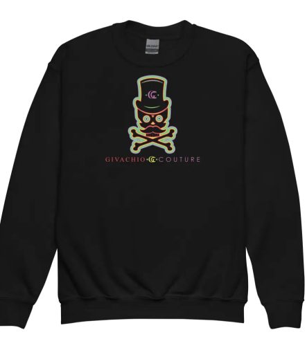 Green Aura Skull Youth Sweatshirt - Black / XS