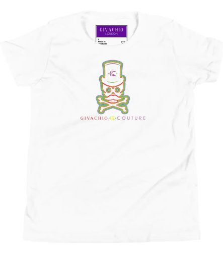 Green Aura Skull Youth T-Shirt - White / S