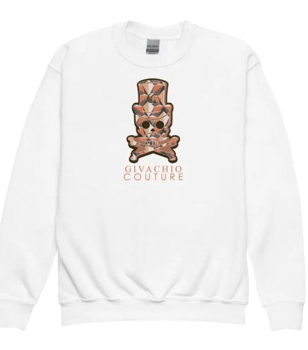 Ivor Skull Youth Sweatshirt - White / XS