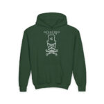 Mad White Skull Youth Hoodie - S / Forest Green - Kids clothes