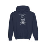 Mad White Skull Youth Hoodie - S / Navy - Kids clothes