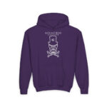 Mad White Skull Youth Hoodie - S / Purple - Kids clothes