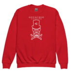 Mad White Skull Youth Sweatshirt - Red / XS