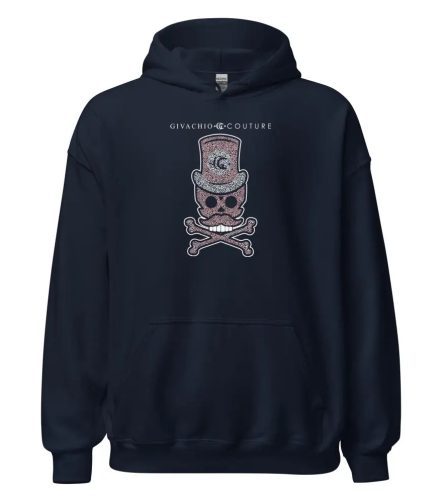 Memorable Pinky Bone Skull Hoodie - Navy / S