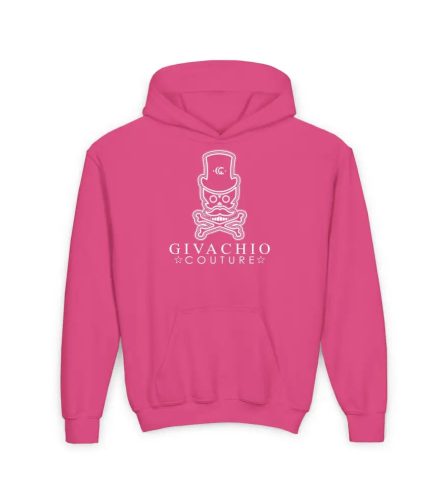 Noir Skull Youth Hoodie - S / Heliconia - Kids clothes