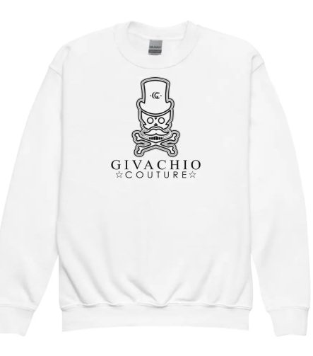 Noir Skull Youth Sweatshirt - White / XS