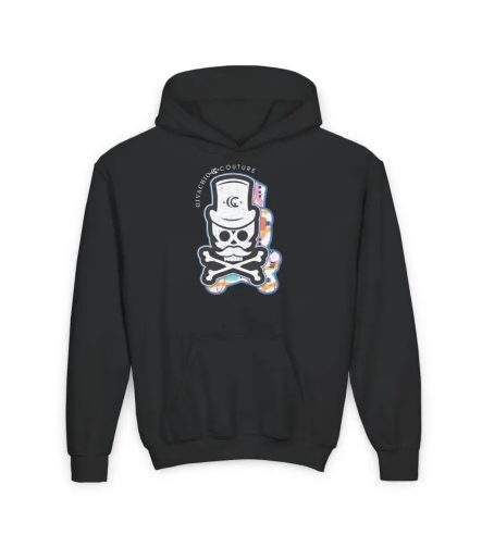 Patch Up Skull Youth Hoodie - S / Black - Kids clothes