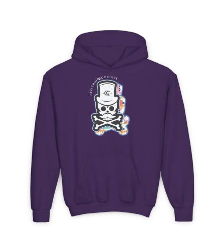 Patch Up Skull Youth Hoodie - S / Purple - Kids clothes
