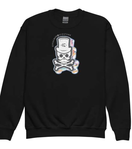 Patch Up Skull Youth Sweatshirt - Black / XS