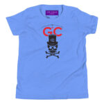 Royal Black Skull Youth T-Shirt - Heather Columbia Blue / S