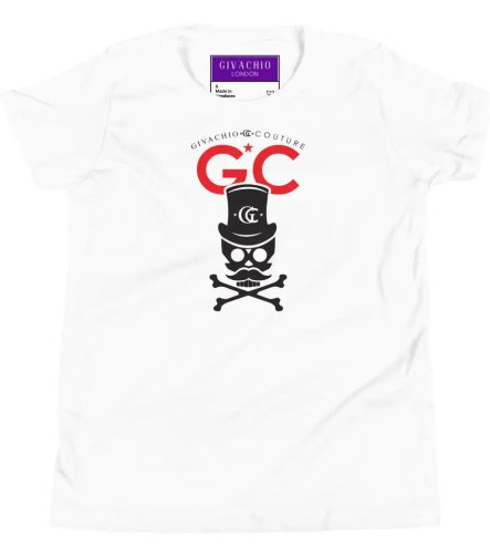 Royal Black Skull Youth T-Shirt - White / S