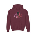 Skull Faded Youth Hoodie - S / Maroon - Kids clothes