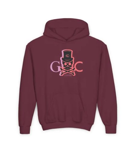 Skull Faded Youth Hoodie - S / Maroon - Kids clothes