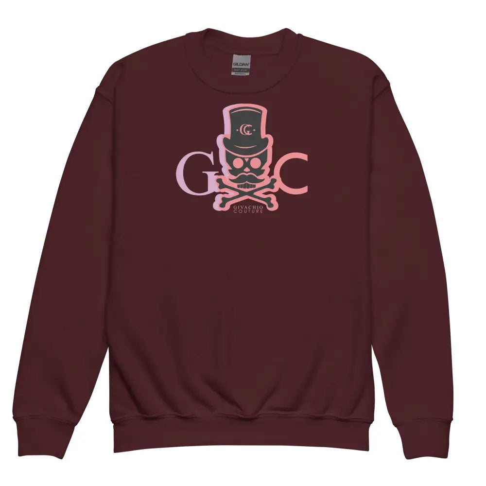 skull-faded-youth-sweatshirt-maroon-xs-491 Skull Faded Youth Sweatshirt - Maroon / XS