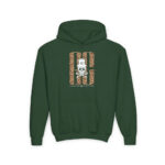Skull Leopord Youth Hoodie - S / Forest Green - Kids clothes