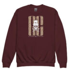 Skull Leopord Youth Sweatshirt - Maroon / XS